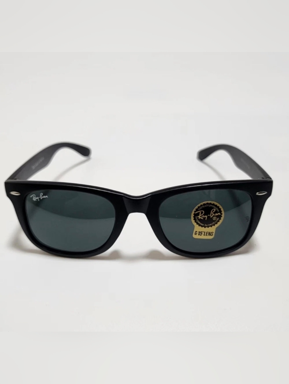 New With Box 50mm Ray-Ban Wayfarer Black Frames Black Lenses G-15 RB2140